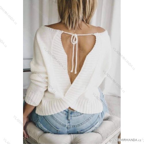 Svetr pletený dlouhý rukáv dámský (UNI S/L) ITALSKÁ MÓDA IMWA20023