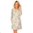 319-2 HANNAH chiffon dress with a neckline at the back - beige and blue boho pattern