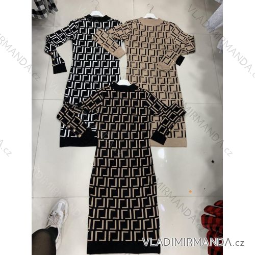 Šaty pletené dlouhý rukáv dámské (UNI S/L) ITALSKÁ MÓDA IMWA20243