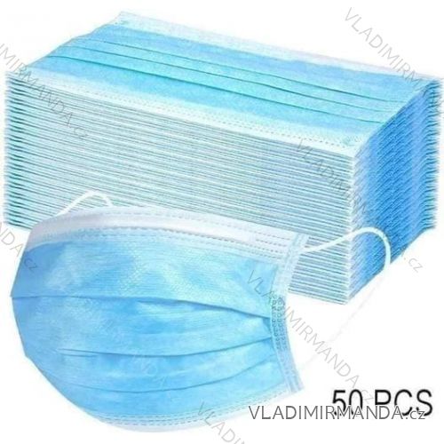 Ochranná tvárová rúška 3 vrstvová jednorazová (ONE SIZE) MADE IN CHINA ROUSKA5BLUE50