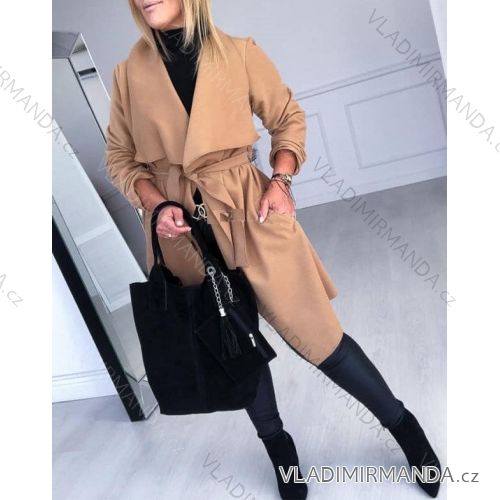 Kabát zavazovací dlouhý rukáv dámský (UNI S/M) ITALSKÁ MÓDA IMM201576