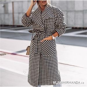 Kabát s páskem dlouhý rukáv dámský (UNI S/M) ITALSKÁ MÓDA IMM201638
