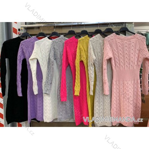 Šaty pletené dlouhý rukáv dámské (UNI S/L) ITALSKÁ MÓDA IMWA20163