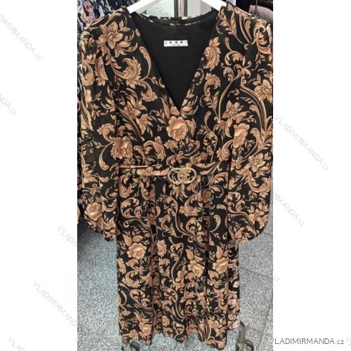 Šaty elegantní dlouhý rukáv dámské (UNI S/L) ITALSKÁ MÓDA IMWA20004