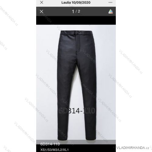 Kalhoty koženkové dlouhé dámské (XS-XL) LAULIA JWA20007