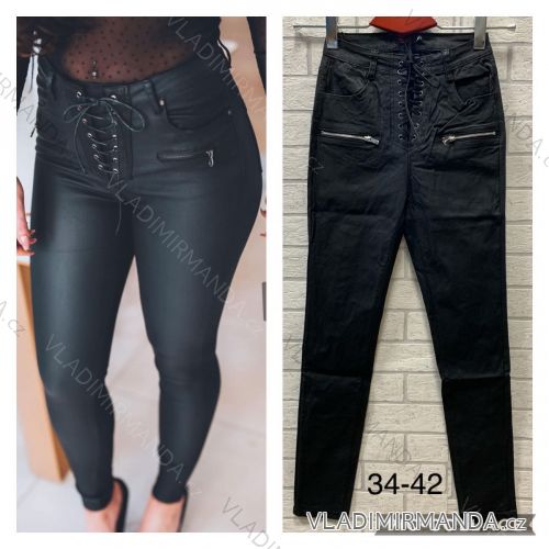 Kalhoty koženkové dlouhé dámské (34-42) JEANS JWA20020