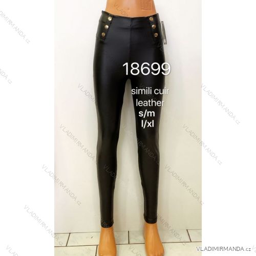 Legíny/Kalhoty koženkové dlouhé dámské (S-XL) JEANS JWA20035