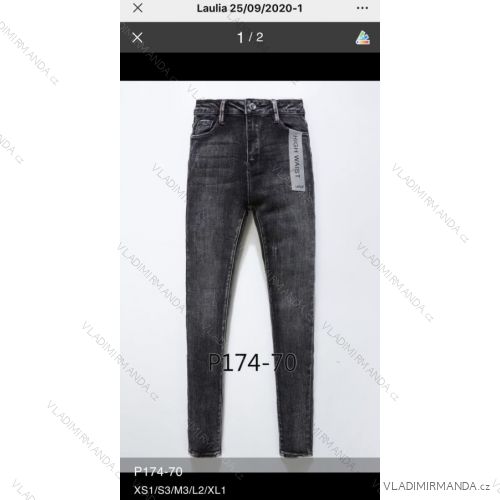 Rifle jeans vysoký pas dlhé damské (XS-XL) LAULIA JWA20089