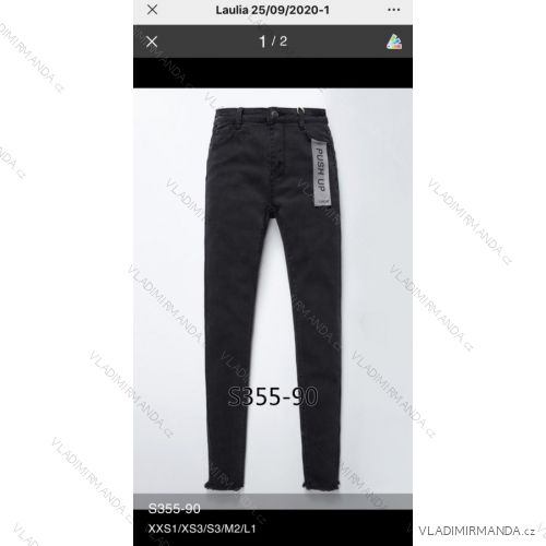 Rifle jeans push up vysoký pas dlhé damské (XXS-L) LAULIA JWA20092