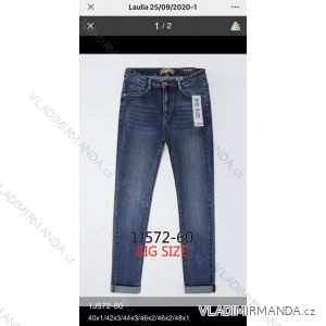 Rifle jeans vysoký pas dlhé damské nadrozmer (40-48) LAULIA JWA20095