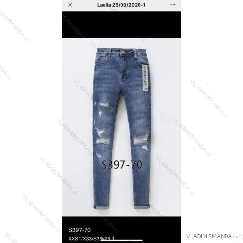 Rifle jeans vysoký pas dlhé damské (XXS-L) LAULIA JWA20108