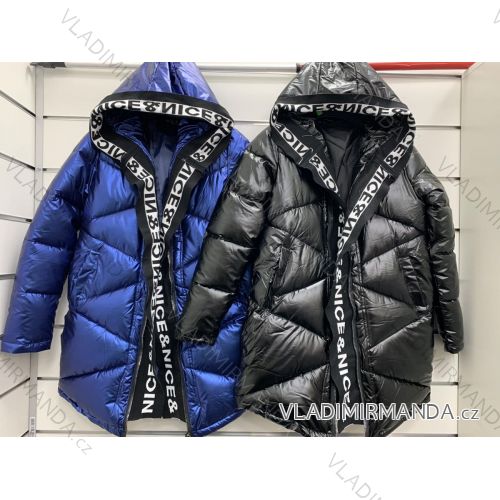 Bunda zimní prodloužená odepínací s kapucí dámský (M-2XL) ITALSKÁ MÓDA IMK20991