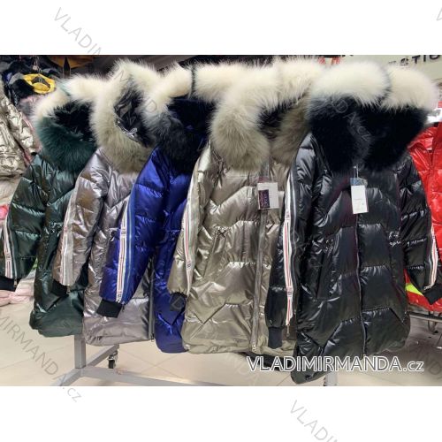 Bunda zimní s kapucí a kožíškem dámská (S-XL) POLSKÁ MÓDA SSW20968