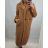 Kabát kožíšek teddy dlouhý rukáv dámský (S/M/L ONE SIZE) ITALSKÁ MÓDA IMM22FL4278