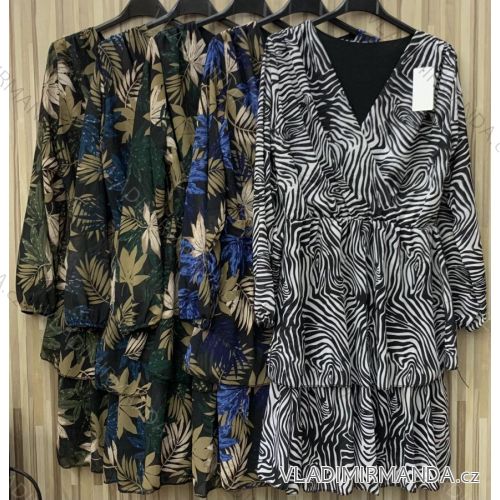 Šaty elegantní dlouhý rukáv dámské (UNI S/L) ITALSKÁ MÓDA IMWP20057