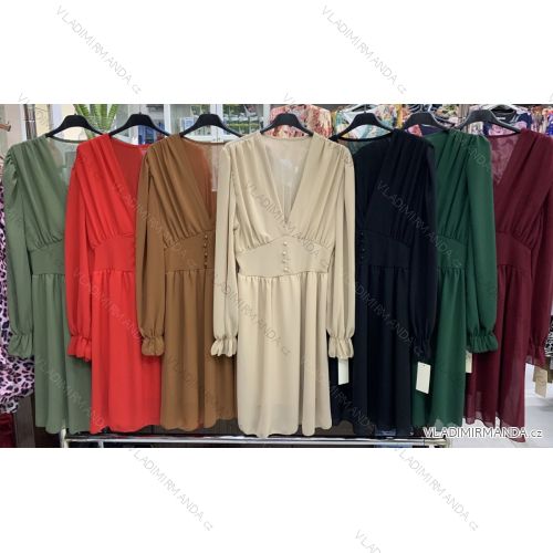 Šaty elegantní dlouhý rukáv dámské (UNI S/L) ITALSKÁ MÓDA IMWA20719