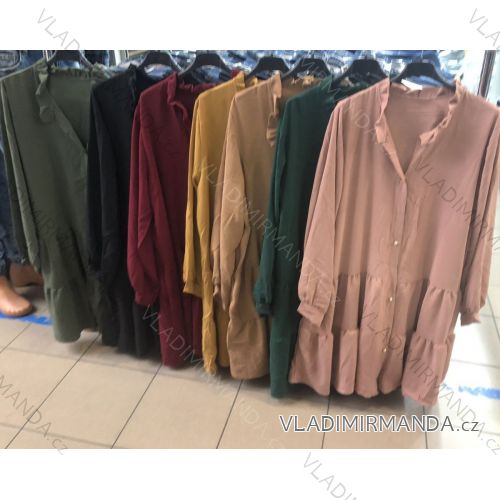 Šaty elegantní dlouhý rukáv dámské oversize (UNI S/L) ITALSKÁ MÓDA IMWA20752