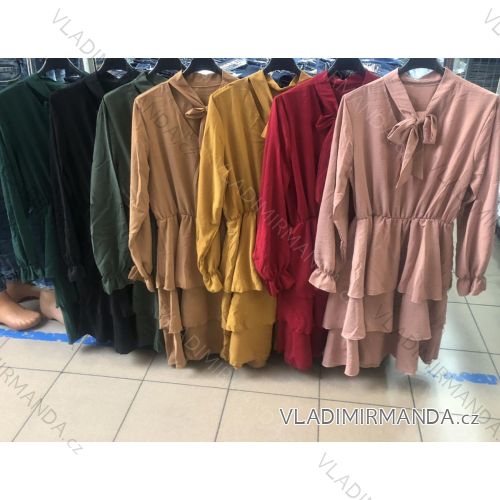 Šaty elegantní dlouhý rukáv dámské (UNI S/L) ITALSKÁ MÓDA IMWA20762