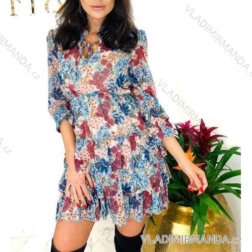 Šaty elegantní dlouhý rukáv dámské (UNI S/L) ITALSKÁ MÓDA IMK20784