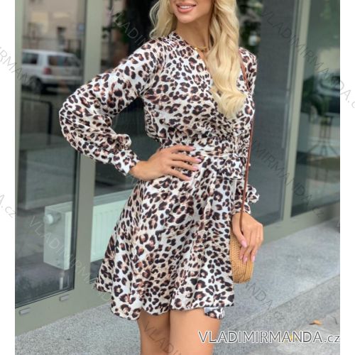 Šaty elegantní dlouhý rukáv zavazovací dámské (S/M/L ONE SIZE) ITALSKÁ MÓDA IMK20836