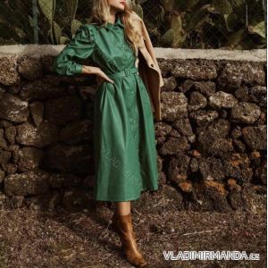 Šaty dlouhé koženkové dlouhý rukáv dámské (M-XXL) ITALSKÁ MÓDA IMWD20494