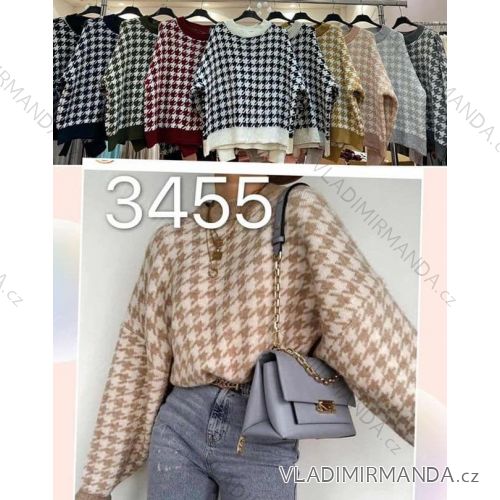 Svetr dlouhý rukáv dámský oversize (S/M ONE SIZE) ITALSKÁ MÓDA IMM205690