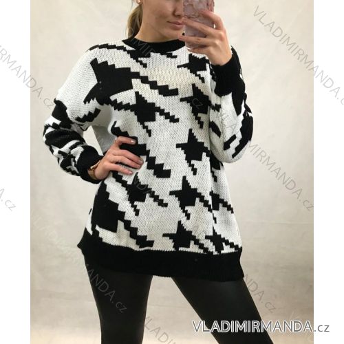 Svetr pletený dlouhý rukáv dámský (UNI S/M) ITALSKÁ MÓDA IMM201639