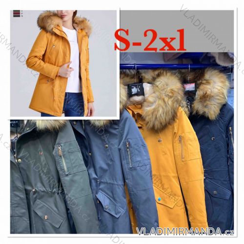 Bunda / parka zimná s kapucňou a kožušinkou dámska (S-2XL) TALIANSKÁ MÓDA IMWD20587