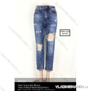 Rifle jeans dlhé trhané dámske (34-42) HELLO MISS MA520AB1021