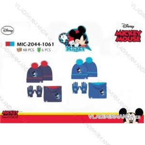 Set čiapky, nákrčníku a rukavíc detské chlapčenské aj dievčenské mickey mouse (one size) SETINO MIC-2044-1061
