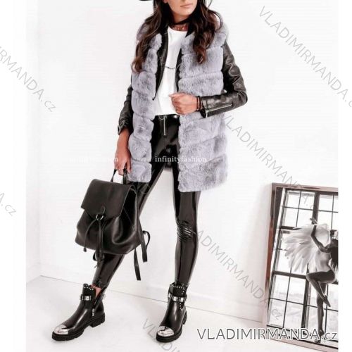 Vesta kožúšok krátka dámska (S / M / L ONE SIZE) TALIANSKÁ MÓDA IMWL21155