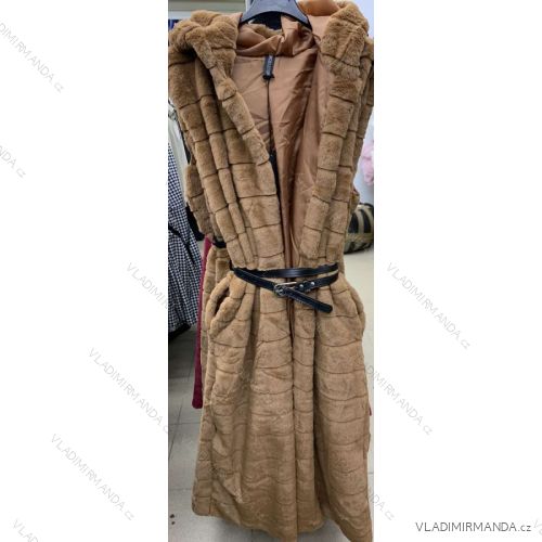 Vesta kožúšok teplá dlhá dámska (S / M ONE SIZE) JAW20146