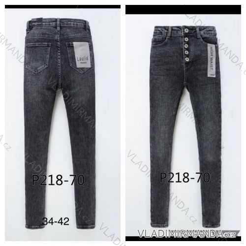 Rifle jeans s vysokým pásom dlhé dámske (34-42) LAULIA JWA20P218-70