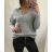 Svetr pletený dlouhý rukáv dámský oversize (UNI S/M) ITALSKÁ MÓDA IMM201613