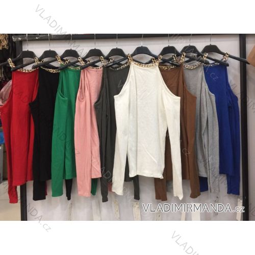 Tričko elegantný dlhý rukáv dámske (S / M / L ONE SIZE) TALIANSKÁ MÓDA IMWD20717