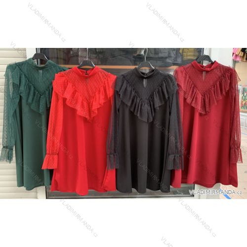 Blúzka elegantná dlhý rukáv dámska (S / M / L ONE SIZE) TALIANSKÁ MÓDA IMWD20719