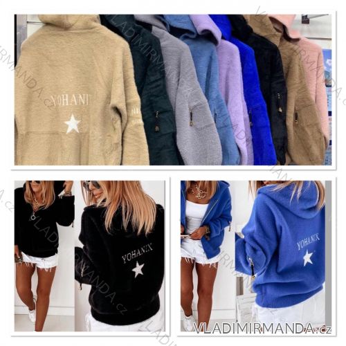 Mikina na zips dlhý rukáv dámska (S / M ONE SIZE) TALIANSKÁ MÓDA IMWD20758