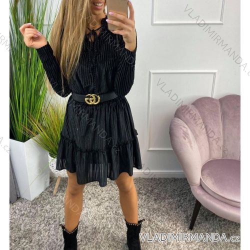 Šaty elegantné dlhý rukáv dámske (S / M ONE SIZE) TALIANSKÁ MÓDA IMWD20767