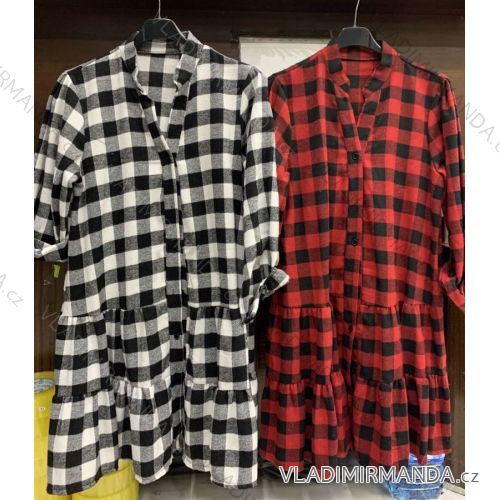 Šaty elegantné košeľové dlhý rukáv dámske (S / M / L ONE SIZE) TALIANSKÁ MÓDA IMWD20786