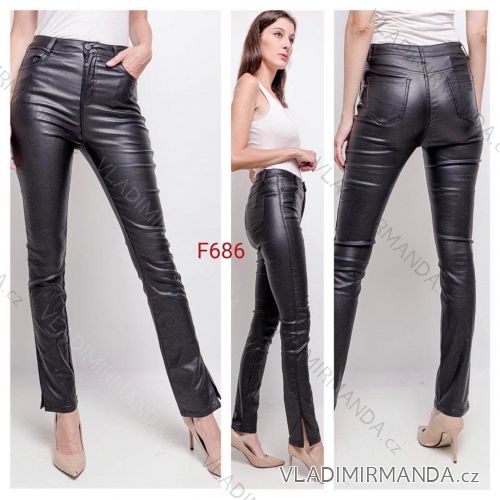Legíny / Nohavice koženkové dlhé dámske (XS-XL) JEANS JWA20F686