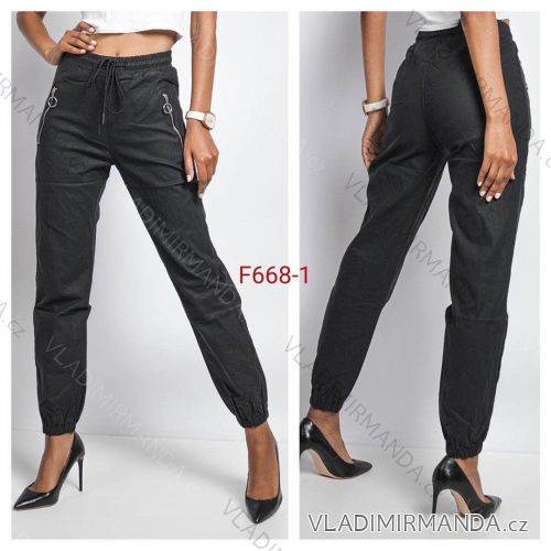 Legíny / Nohavice koženkové dlhé dámske (XS-XL) JEANS JWA20F668-1
