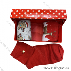 Ponožky Vánoční veselé sob perníček slabé dámské dárkové balení(37-40) POLSKÁ MODA DPP20021A