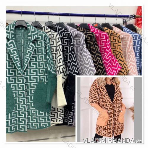 Kabát alpaka teplý dlhý rukáv dámsky (S / M / L ONE SIZE) TALIANSKÁ MÓDA IMWD20933