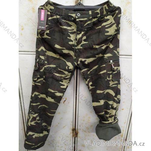 Nohavice plátené zateplené flaušom pánske maskáč (L-3XL) MA822Z09B