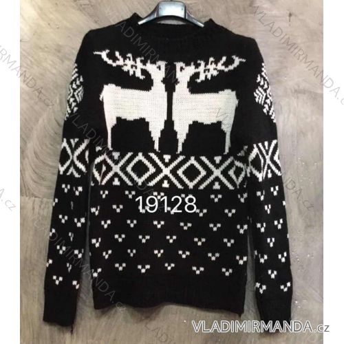 Sveter pletený teplý dlhý rukáv vianočné dámsky (S / M ONE SIZE) TALIANSKÁ MÓDA IMM2019128