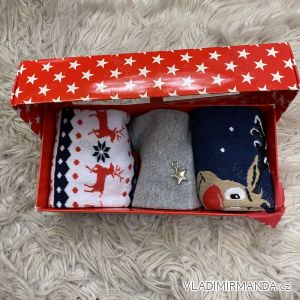 Ponožky Vianočné veselé sob perník slabé dámske darčekové balenie (37-40) POĽSKÁ MODA DPP20021C