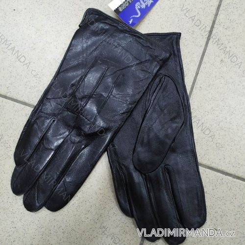 Rukavice kožené prstové zateplené pánske (ONE SIZE) WEI LONG DEL20013