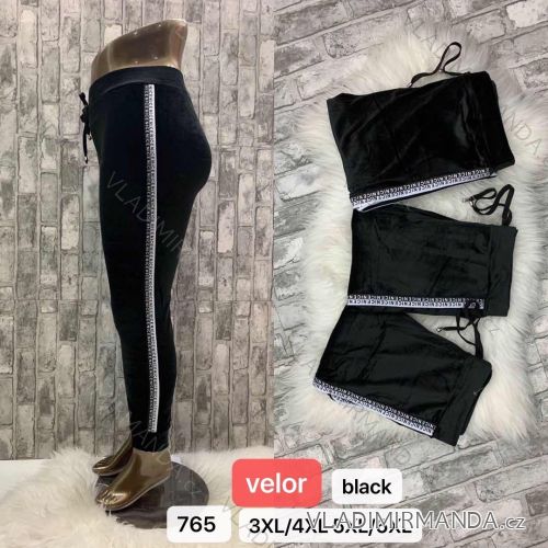 Tepláky zamatové dlhé dámske (3XL-4XL, 5XL-6XL) TURECKÁ MÓDA TMWL20765