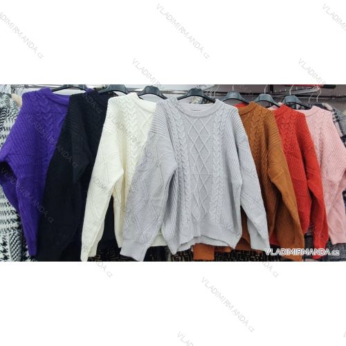 Sveter pletený dlhý rukáv dámsky (S / M ONE SIZE) TALIANSKÁ MÓDA IMWD201021