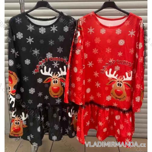 Šaty elegantné vianočné dlhý rukáv dámske (S / M / L ONE SIZE) TALIANSKÁ MÓDA IMY20682